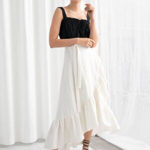& other stories white linen wrap skirt - Size 6